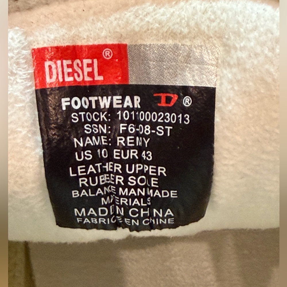 Diesel Red and Black Footwear Tag
